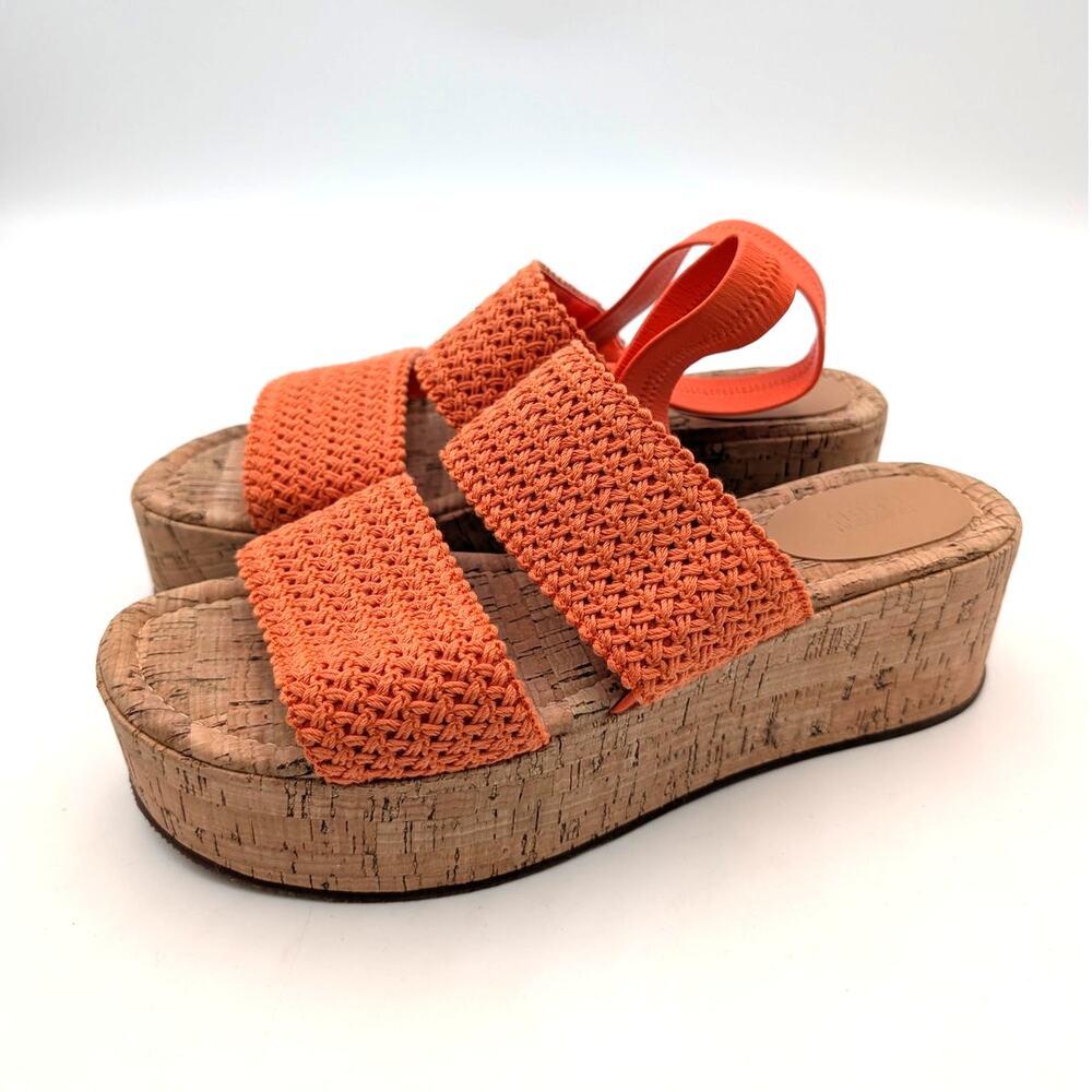 Nordstrom Rack Cassie Platform Wedge Sandals Women's Orange Size US9M EU39